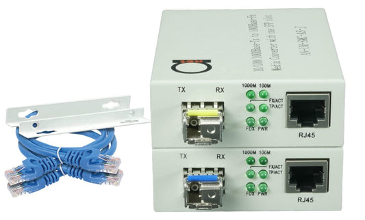 Single Mode LC WDM Single Fiber Bi-Di Gigabit Ethernet Media Converter Pair