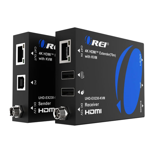 OREI KVM 4K HDMI Over Ethernet Extender Balun Over CAT7 230ft, POC HDCP 2.2