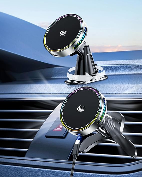 Qi2.2 25W Fast Charging Car Mount Charger, MagSafe Magnetic Phone Holder - Image 7