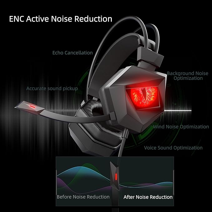 E-Gaming Level Headphone and Headset for PS5, PC and Laptop, 7.1 Surround Sound, Dual EQ & Noise Cancel, Lightweight, Low Latency, Over Ear Headphone (USB Type-A)