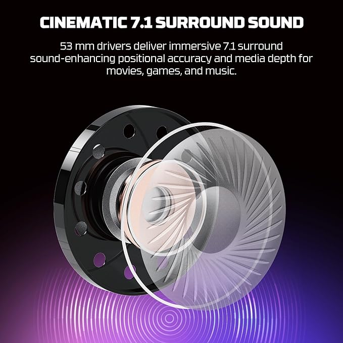 FANTECH Cruze 7.1 HG31 Gaming Headset with 53mm Drivers, Virtual 7.1 Surround Sound, Detachable Microphone, USB Connection, RGB Lighting, and in-Line Controls for PC, PS5, PS4, Xbox