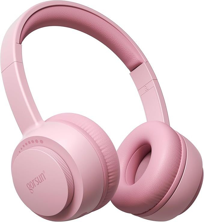 gorsun Kids Bluetooth Headphones, Toddler Headphones 85 dBA Safe Volume, 45 Hours Playtime, with Mic, Bluetooth 5.3, Kids Wireless Headset for iPad/Tablet/Travel/School, ldeal Gift (Pink)