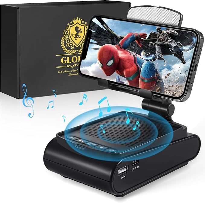 Birthday Gifts for Men, Portable Bluetooth Speaker with Cell Phone Stand