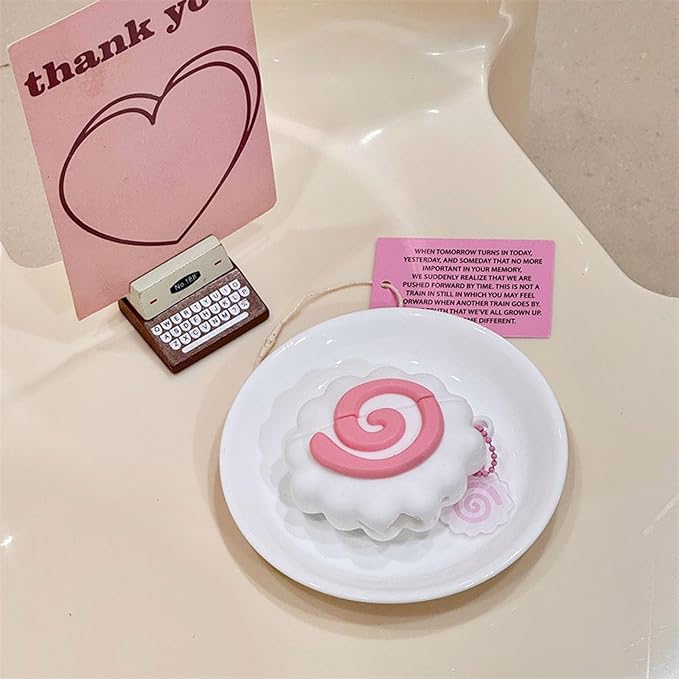 Case Compatible with 2024 Airpods 4, Cute Kawaii Fish Board Design Keychain Case Cover, Portable Earbuds Accessories Soft Silicone Shockproof Wireless Earphone Protector with Pendant White