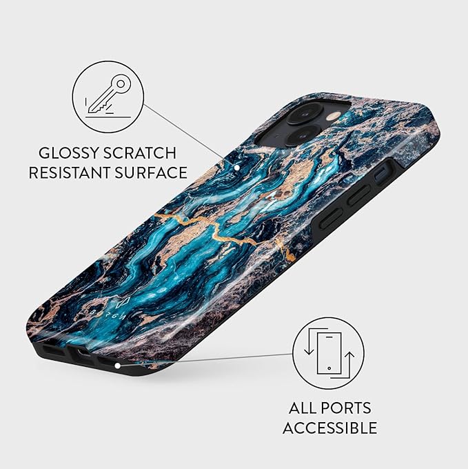 BURGA Phone Case for iPhone 15 - Cute, Trendy, Aesthetic, Pattern Phone Cover, Hard Shell Protection - fits Apple iPhone 15 Case for Women and Men
