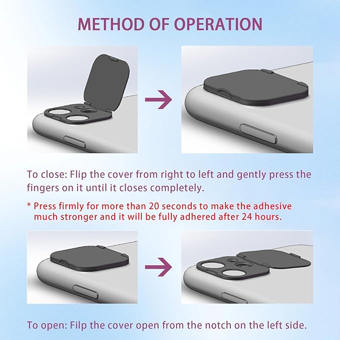 Phone Camera Lens Cover Compatible for iPhone 12 Pro, Camera Lens Protector to Protect Your Privacy and Security,Strong Adhesive,2 Pack