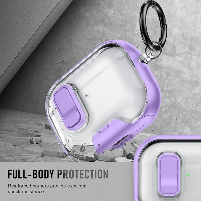 for AirPods Pro 3 Case (2025) with Phone Stand & Cleaner Kit, Cute Soft Silicone Cover for AirPods Pro 3rd Genera case with Keychain for Women Men with Keychain for Airpod Pro case(2025) Light Purple
