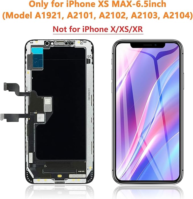 for iPhone Xs Max Screen Replacement 6.5 inch, Bsz4uov 3D Touch LCD Digitizer Replacement for A1921, A2101, A2102, A2103, A2104 with Repair Tools Kit+Screen Protector+Waterproof Frame Adhesive
