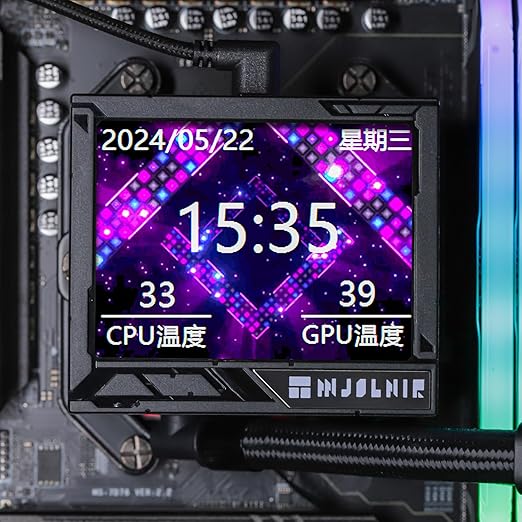 Mjolnir Vision 360 ARGB Black CPU Water Cooler,3 PWM Fans Water Cooling System with 2000PRM,for AM4/AM5&Intel LGA1851/1700, Magnetic Detachable LCD Screen with 320 * 240 Resolution