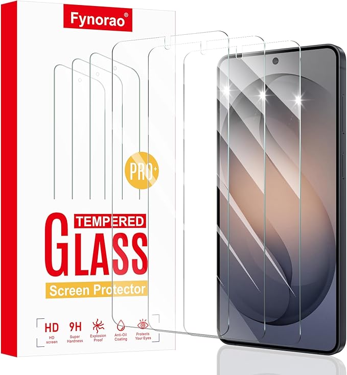 3-Pack Screen Protector for Samsung Galaxy S26+/S26 Plus/S25 Edge, Tempered Glass Film, Impact-Protection, HD, Anti-Shatter, Anti-Scratch, 9H Hardness, 2.5D Curved Edges, Case Friendly, Bubble Free