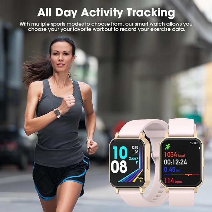 Fitness Tracker, Fitness Watch with Blood Oxygen, Heart Rate Monitor, Steps Calories Counter, Sleep Monitor, Pedometer IP68 Waterproof, Smart Watch for Android iPhones
