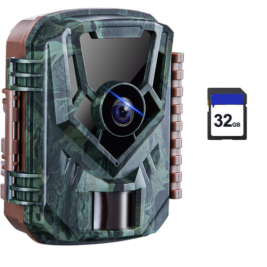KJK Trail Camera with 32GB Memory Card, 36MP 2.7K Mini Game Camera, 0.1s Trigger, 130° Wide-Angle Motion Activated Night Vision, IP66 Waterproof