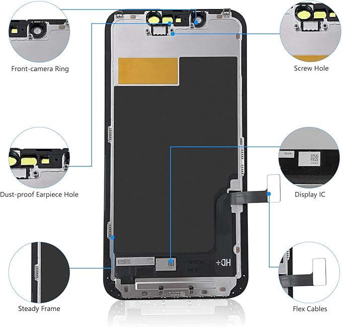 for iPhone 13 Mini Screen Replacement 5.4 inch, 3D Touch LCD Display Digitizer Assembly with Repair Tools,Compatible Model A2481, A2626, A2628, A2629, A2630