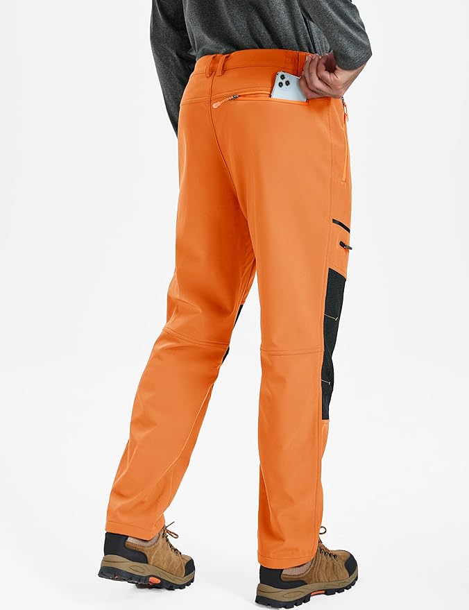 TACVASEN Men's Snow Ski Pants Fleece Lined Winter Pants for Men Water Resistant Thermal Snowboard Hiking Hunting Work