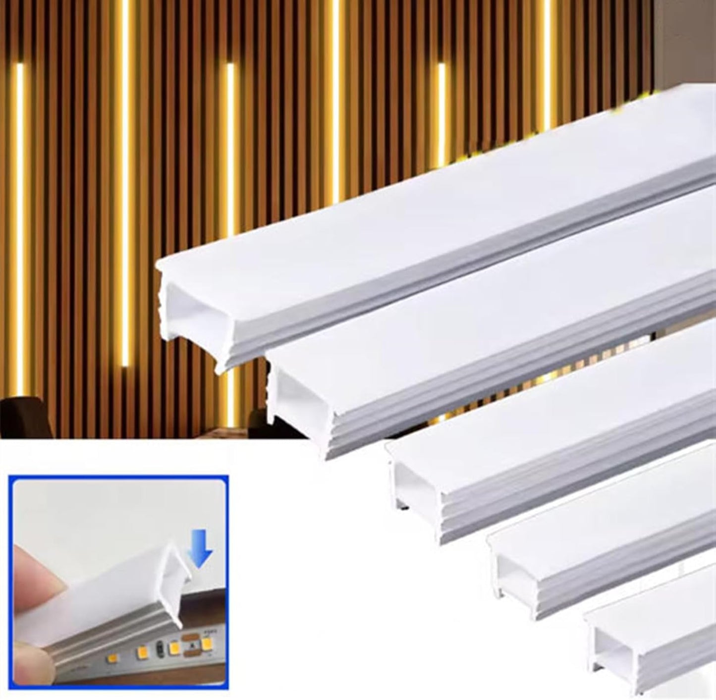 Silicone LED Channel System, 16.4Ft Flexible Milky White Diffuser Cover, IP67 Waterproof DIY Neon Tube for ≤6mm Width LED Strip, Neon Rope Light Channel Diffuser (No LED Strip)