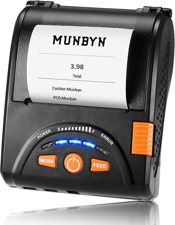 MUNBYN IMP001 Receipt Printer 58mm Mini Wireless POS Thermal