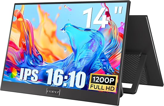 Portable Monitor 14" 1200P FHD USB-C/HDMI Laptop Monitor