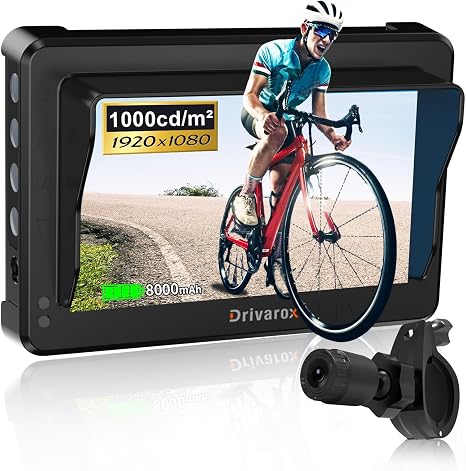 Bike Camera with 8000mAh Battery, 4.3" HD 1080P Monitor
