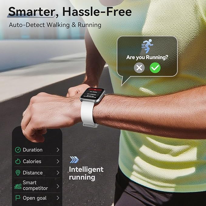 Smart Watch for Android Phones/iPhones, 1.85" HD Smart Watches for Women Men with Heart Rate/SpO2/Sleep Monitor, 3ATM Waterproof Fitness Tracker Watch with 120 Sport Modes, Health Tracker