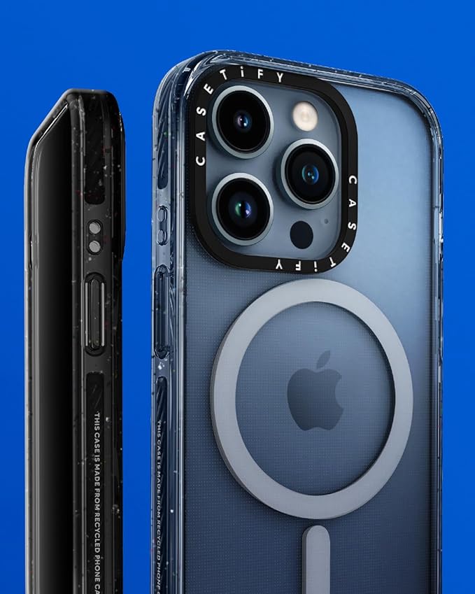 CASETiFY Impact iPhone 15 Pro Max Case [4X Military Grade Drop Tested / 8.2ft Drop Protection/Compatible with Magsafe] - Art Prints - Moon Caravan Toile by Phannapast - Clear Black