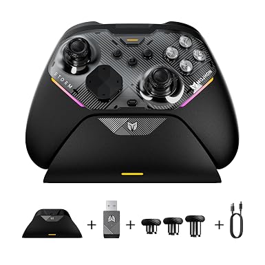 BIGBIG WON Storm(Gale2) Wireless PC Controller, Bluetooth Gaming Controller 2000Hz Polling Rate, Near-Zero Latency, TMR Sticks, Hall & Micro-switch Triggers, 16 Mechanical Buttons, 4 Customizable Back Paddles, for Windows PC/Switch 2/Switch/Android/IOS