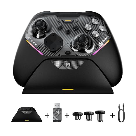 BIGBIG WON Storm(Gale2) Wireless PC Controller, Bluetooth Gaming Controller 2000Hz Polling Rate, Near-Zero Latency, TMR Sticks, Hall & Micro-switch Triggers, 16 Mechanical Buttons, 4 Customizable Back Paddles, for Windows PC/Switch 2/Switch/Android/IOS