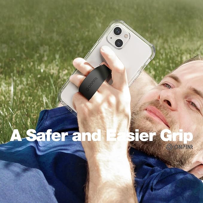 Phone Grip Finger Ring Holder 3.23 Inch, Phone Slim Finger Ring Holder Kickstand 2 in 1, Compatible with iPhone Samsung and Most Smartphones, Black