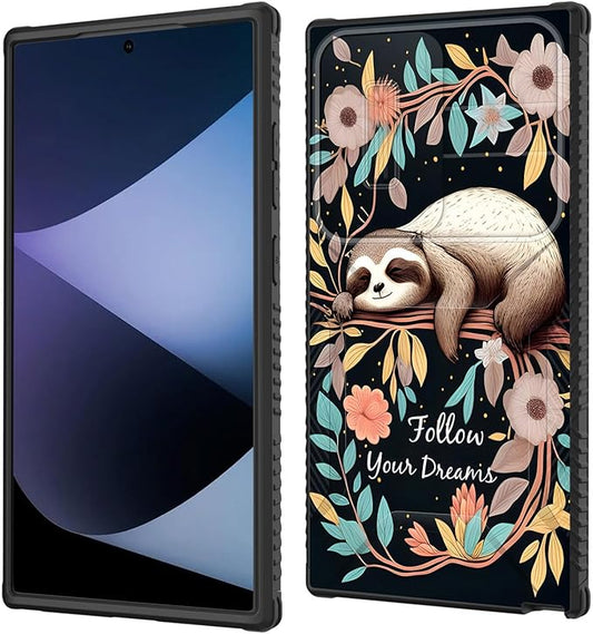 for Galaxy S26 Ultra Case Built in Slide Camera Lens Cover,Heavy Duty Shockproof Protection Dual Layer Case for Samsung Galaxy S26 Ultra 6.9" 2026,Cute Baby Sloth On The Tree