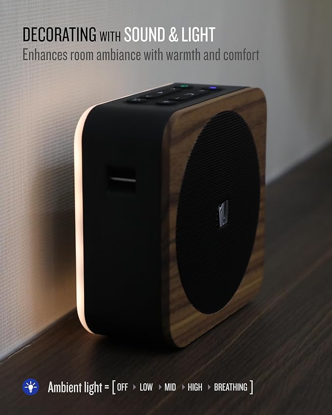 Soundfreaq Sound Spot II SFQ-18: Portable Bluetooth Speaker with Powerful Bass, Nature Sounds, Ambient Light, and Speakerphone (Black)