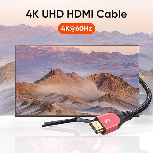 CableCreation HDMI Cable 4K@60Hz, 6ft Highly-Speed 18Gbps, 4K HDR, 3D, Grey Male to Male Braided HDMI Cord for TV, Monitor, Xbox One, PS4 and More