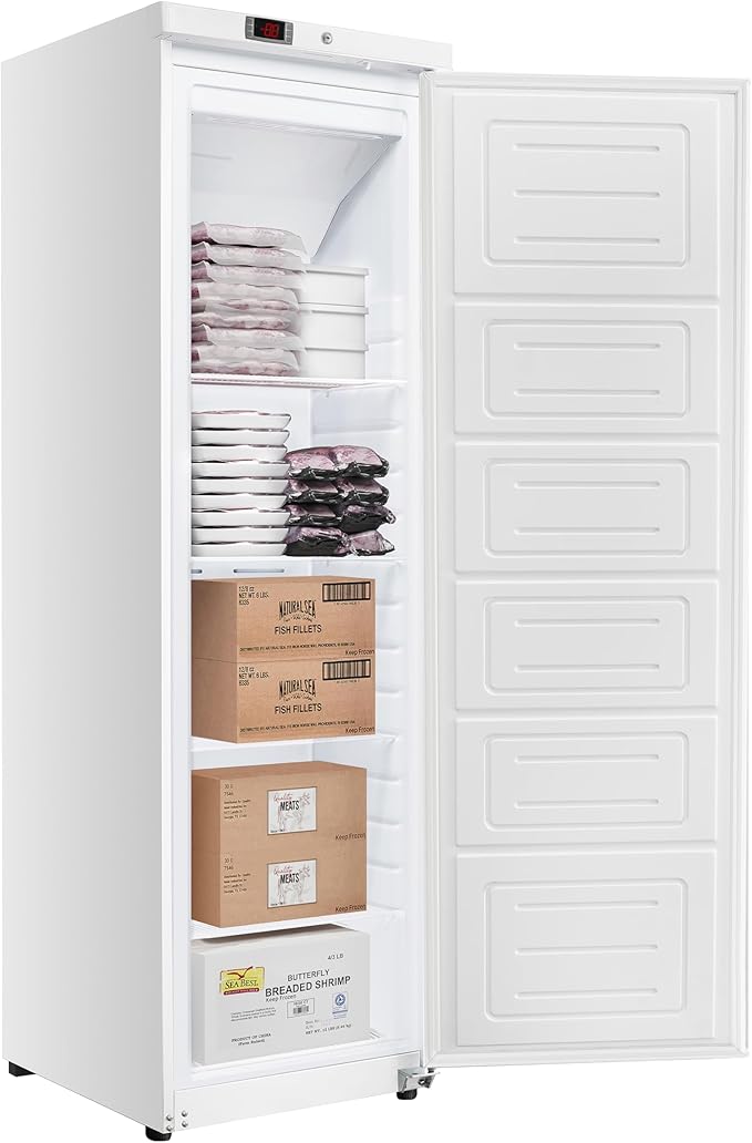 KoolMore KM-RIF-1D12C-WH 23 in. Commercial Auto-Defrost Reach-in Freezer, 12 Cu. ft. and ETL Listed in White