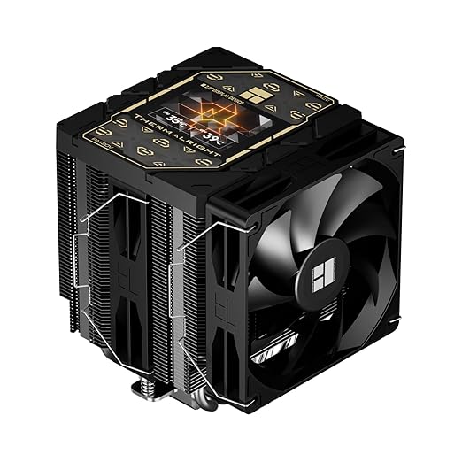 Thermalright Peerless Assassin 120 Vision Black CPU Cooler, PC Heatsink Cooler 6 Heat Pipes, 2.8’’ Magnetic Display Screen with 320x240 Resolution,for AM4/AM5,Intel LGA1700/1851/115x