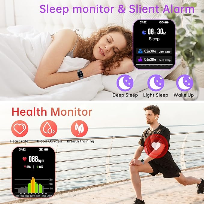Smart Watch for Men Women Fitness: Waterproof Make Answer Call Digital Mens Watches Pedometer Smartwatch for Android Phone iPhone Samsung Compatible SpO2 Sleep Heart Rate Monitor Running Step Tracker
