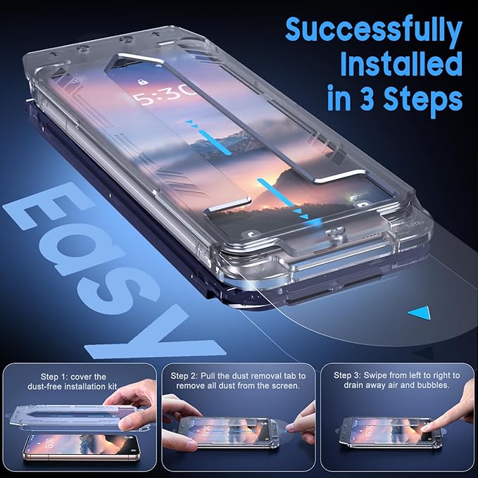 Uyiton UnBreak-Glass for Samsung Galaxy S22 Screen Protector, [Ultrasonic Fingerprint Support][Auto-Alignment Frame] Scratch-Resistant Bubble-Free S22 Screen Protector(, 2 Pack