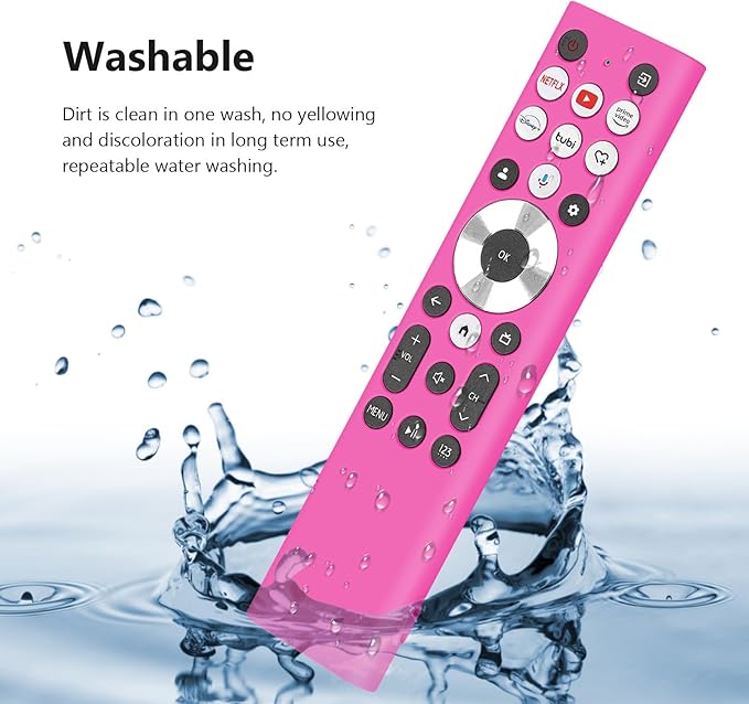 LEFXMOPHY Cover for ERF6A80 ERF6G80H ERF6F80H Voice Remote for 2024 Hisense U6 U7 U8 U9 Series 4K Google Smart TV Case Silicone Protective Skin Glow in Dark - Pink