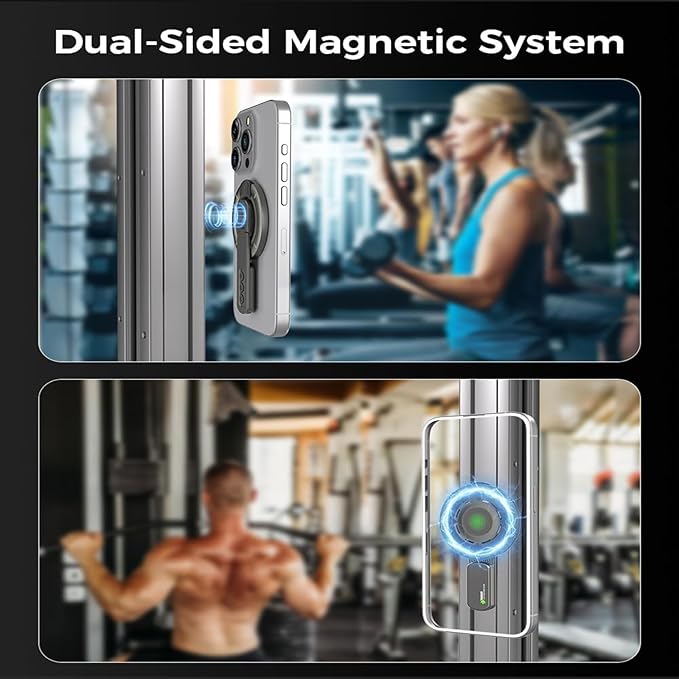 Magnetic Phone Grip Removable,Double-Sided Magnet iPhone Holder,Adjustable 360° Rotation Phone Kickstand Innovative Pressure-Relief Cellphone Stand with Ring Compatible for All Phones