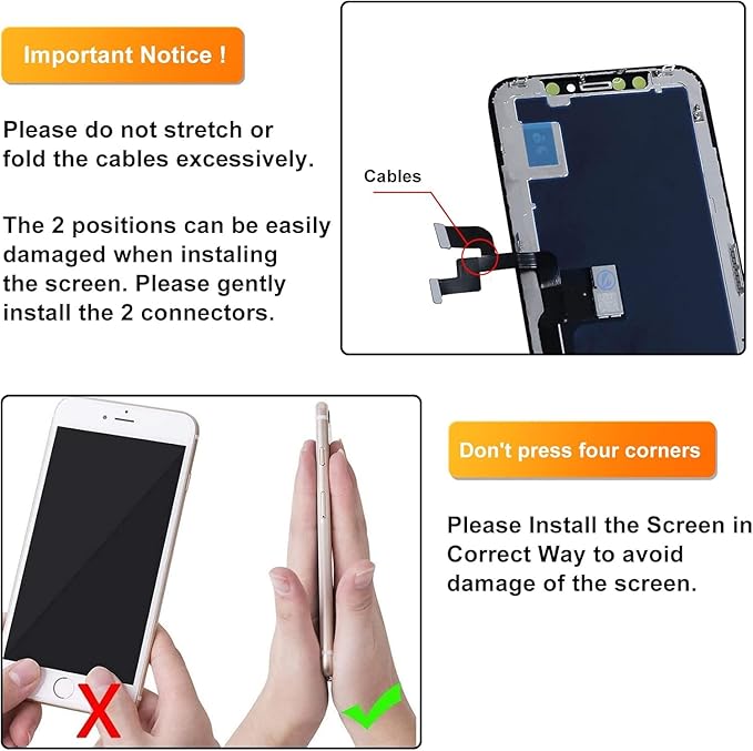 LL TRADER Screen Replacement for iPhone X 5.8‘’ LCD Display Touch Screen Digitiser with Repair Tool Kits Black Framework 2025new for USA