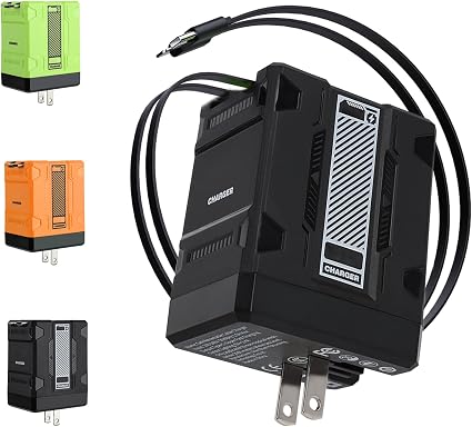 2-in-1 Compatible with 120w Fast Charger, 2025 New Retractable Wall Fasts Charging Power Adapter with All in One Foldable Plug, Multi-Functional Fast Smart Charger for Phone, Tablet, Laptops (Black)