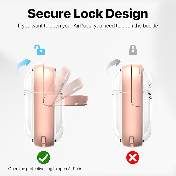 Valkit Compatible AirPods Pro Case, Clear with Lock & Cleaner Kit, Soft Shockproof Protective Case for AirPods Pro Gen 2/1