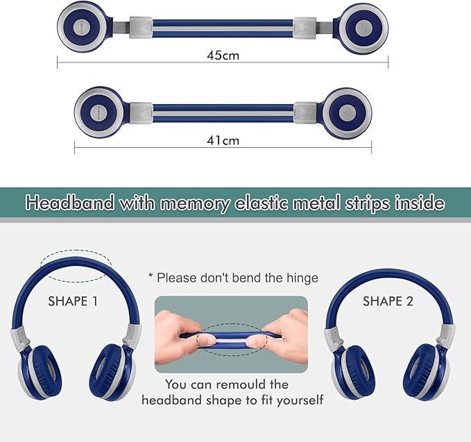 SIMOLIO 2 Pack Bluetooth Headphones for Teens, Kids Headphone with Volume Limited (75/85/94dB), On-Ear Heasets with Mic, EVA Case (Mint+Grey)