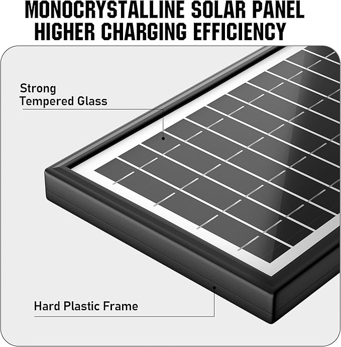 SUNAPEX Solar Panel for Trail Camera, 4500mAh Solar Battery Charger with Built-in Battery and Controller, DC 6V/9V/12V Output, for Trail Camera Hunting Accessory (3W Solar Charger for Trail Camera)