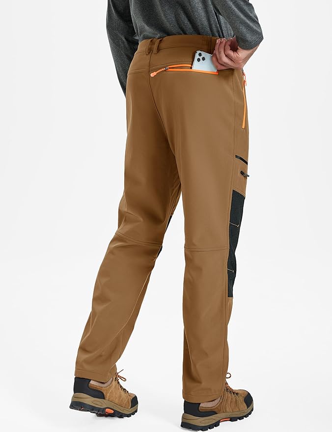 TACVASEN Men's Snow Ski Pants Fleece Lined Winter Pants for Men Water Resistant Thermal Snowboard Hiking Hunting Work