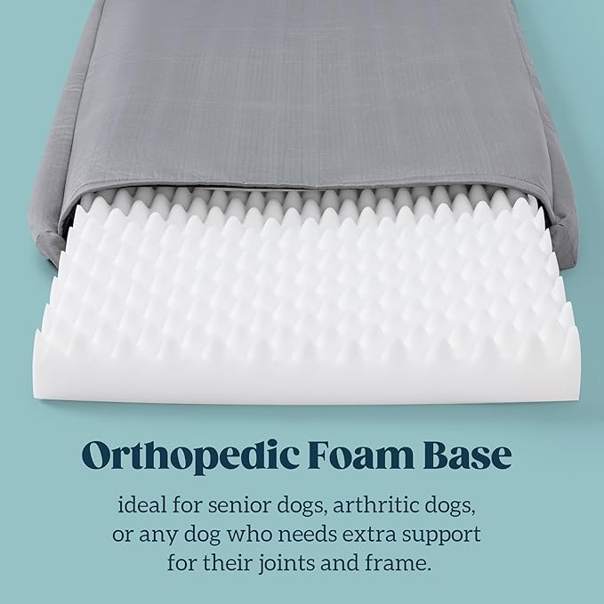 Cybarmour Chew Proof Dog Bed - Orthopedic Indestructible Dog Crate Pad - Outdoor Waterproof Kennel Mat for Aggressive Chewers - Small Breeds & Fits 24-Inch Crate - 23"x16", Limestone