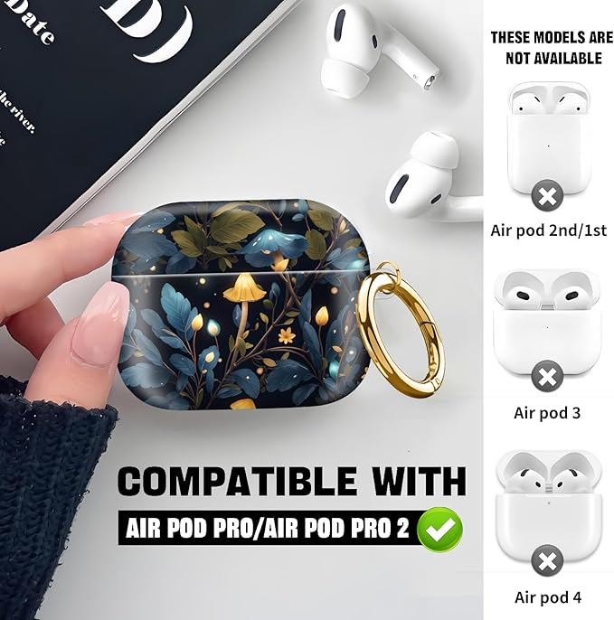 Compatible with AirPod Pro 2nd//1st Generation Case Cover with Key Chain,Full Protective Shockproof Wireless Headphone Case for Airpod Pro 2023/2022/2019（Blue and Orange）