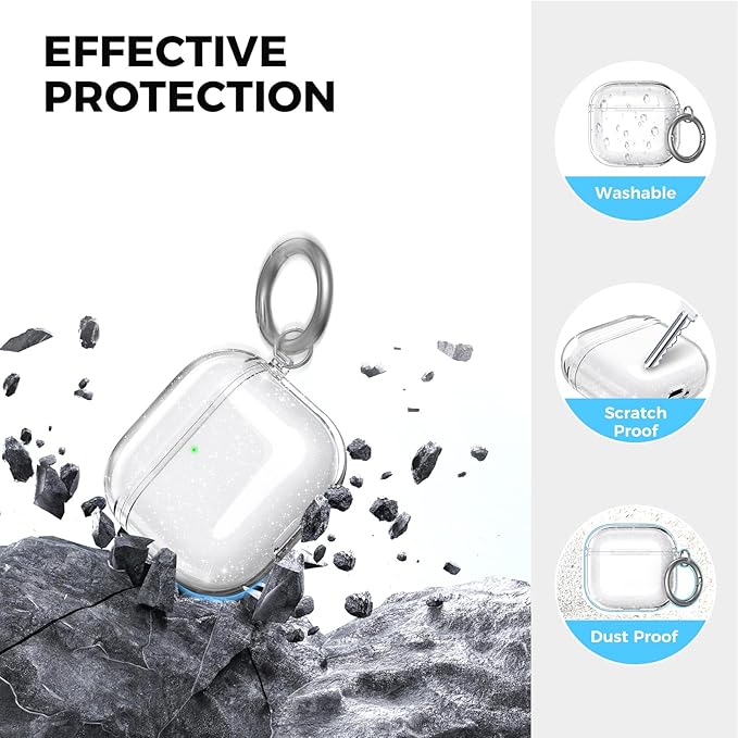 AhaStyle Clear Airpods 4 Case Cover with Cleaning Kit [Anti-Yellowing] Soft TPU Protective Covers Skin Designed for Apple AirPods 4th Generation 2024 Support USB-C Charging Case and Wireless Charging
