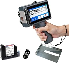 0.5 Inch Handheld Inkjet Printer, 4.3-Inch Touchscreen 600DPI Portable Coding Machine with 42ml Fast-Dry Ink for Date Batch Barcode QR Logo on Carton Plastic Metal Glass
