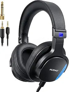 NUBWO HD01 Studio Headphones Wired, Hi-Res Over Ear Headphones with 1/4 inch to 3.5mm Adapter, Lightweight Closed Back Monitor Headphones for Piano Guitar AMP Recording Mixer Amplifier