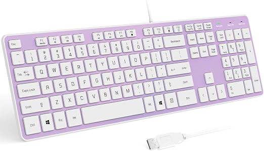 USB Wired Keyboard for Window,Comfortable Quiet Chocolate Keys, Durable Ultra-Slim Wired Computer Keyboard(QWERTY) for PC, Windows 11/10/8/7/XP/Vista KB1430