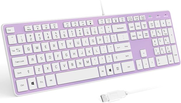 USB Wired Keyboard for Window,Comfortable Quiet Chocolate Keys, Durable Ultra-Slim Wired Computer Keyboard(QWERTY) for PC, Windows 11/10/8/7/XP/Vista KB1430