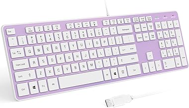 USB Wired Keyboard for Window,Comfortable Quiet Chocolate Keys, Durable Ultra-Slim Wired Computer Keyboard(QWERTY) for PC, Windows 11/10/8/7/XP/Vista KB1430 - Image 1